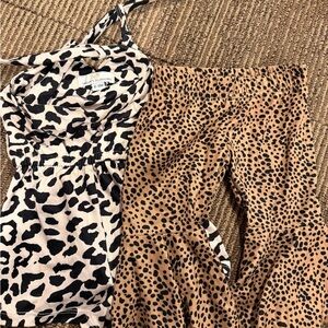 Bailey’s blossoms cheetah bell bottoms 6-9m